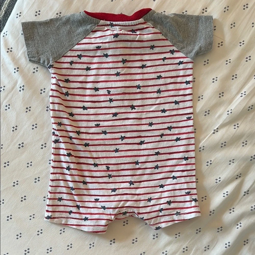 Burt’s bees Baby Red White and Blue Stars and Stripes one piece